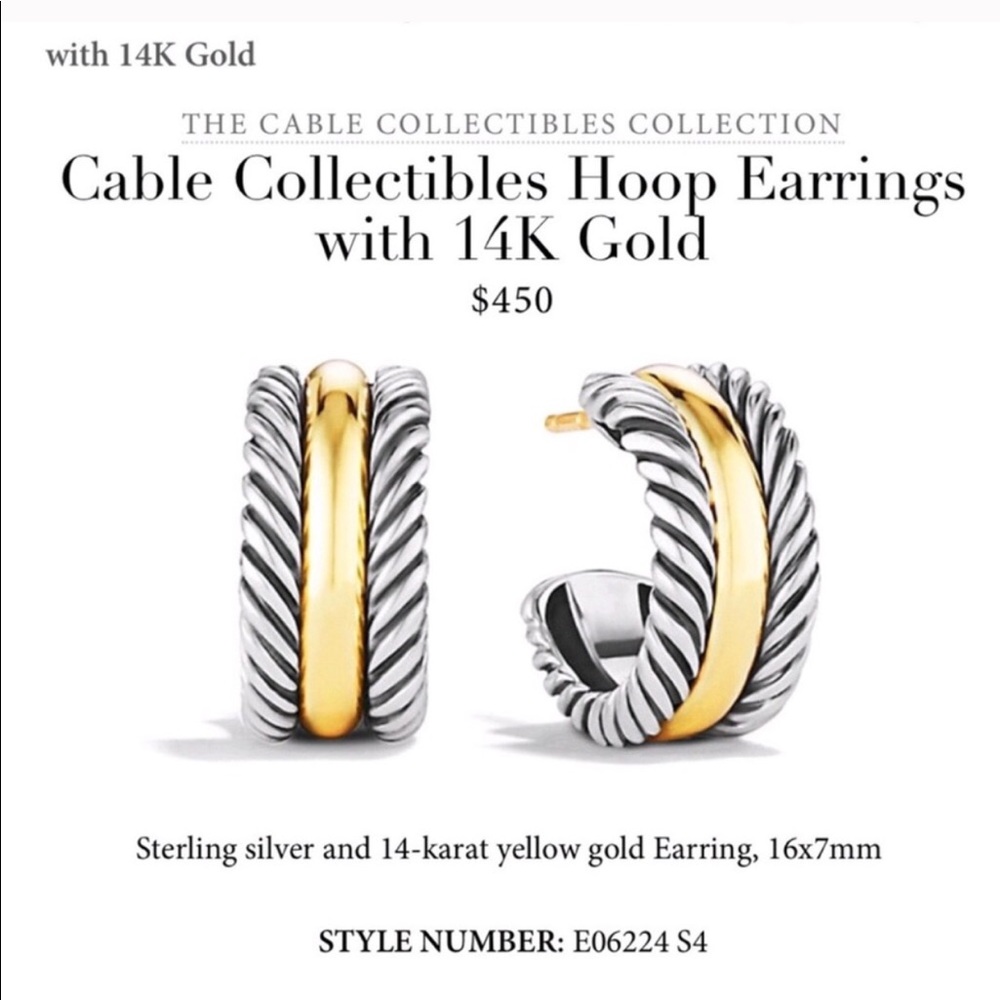David Yurman Cable Hoop Earrings - Picture 7 of 8